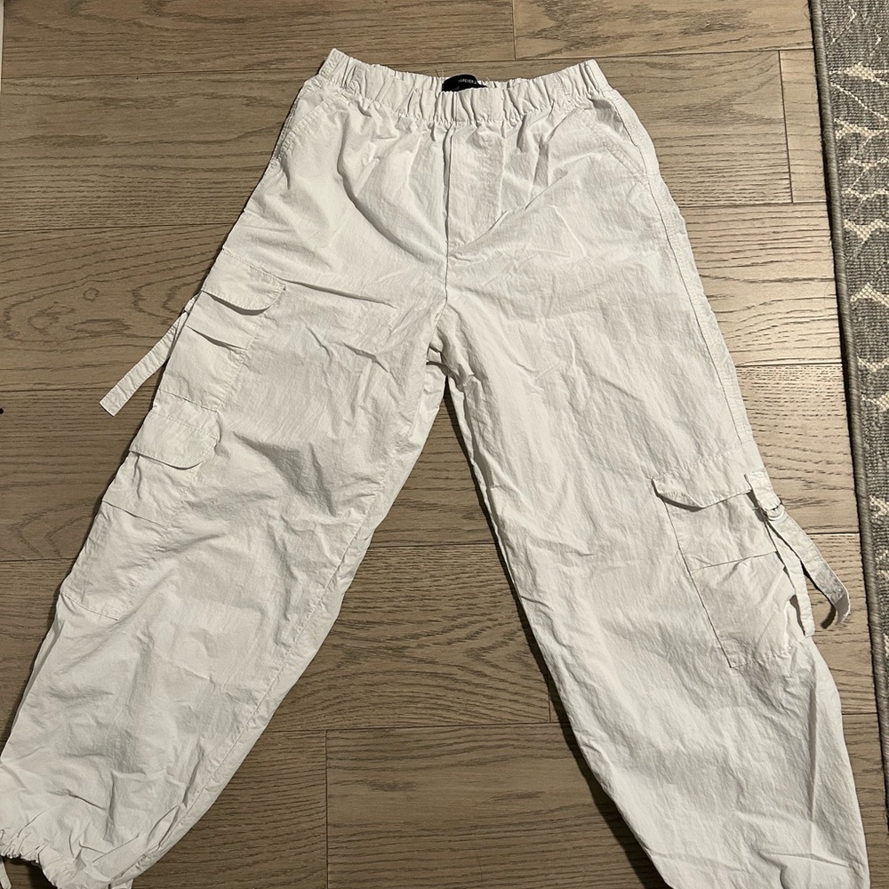 Forever 21 Women's White Cargo Pants